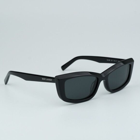 SALE! NEW Saint Laurent SL658 001 Black Rectangle Unisex Sunglasses main image 12